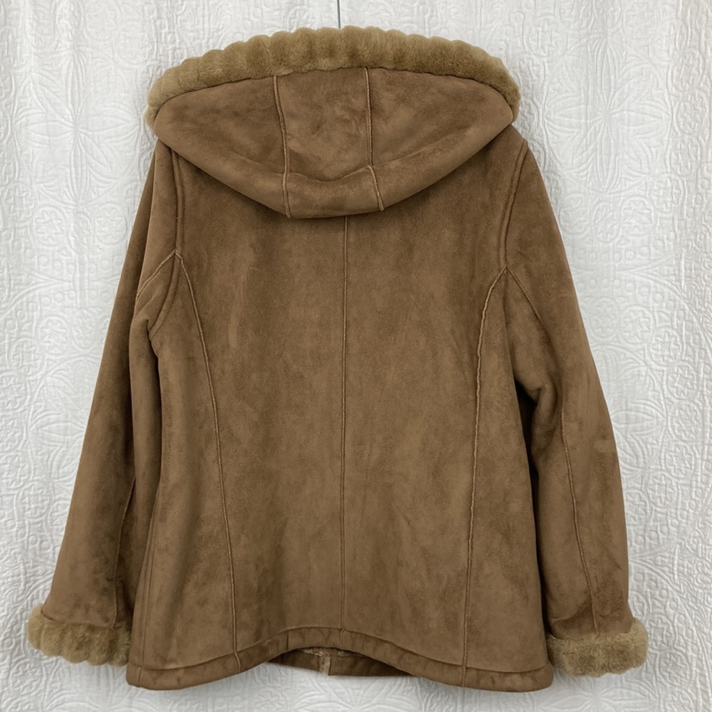 Braetan Women’s Tan Faux Shearling Toggle Coat sz Large - Picture 2 of 14